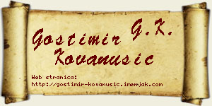 Gostimir Kovanušić vizit kartica